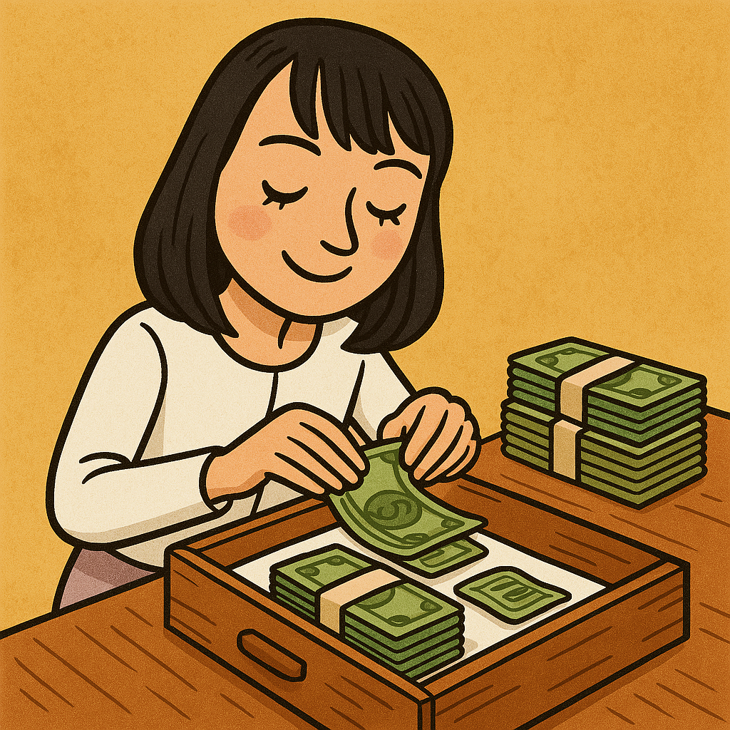 Gestión del dinero 2 Marie Kondo doblando billetes